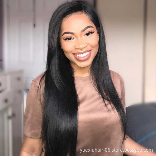 Factory Direct Supply 13x4 Lace Frontal Wig Human Hair Silk Straight Cuticle Aligned Hair Transparent Lace Wig